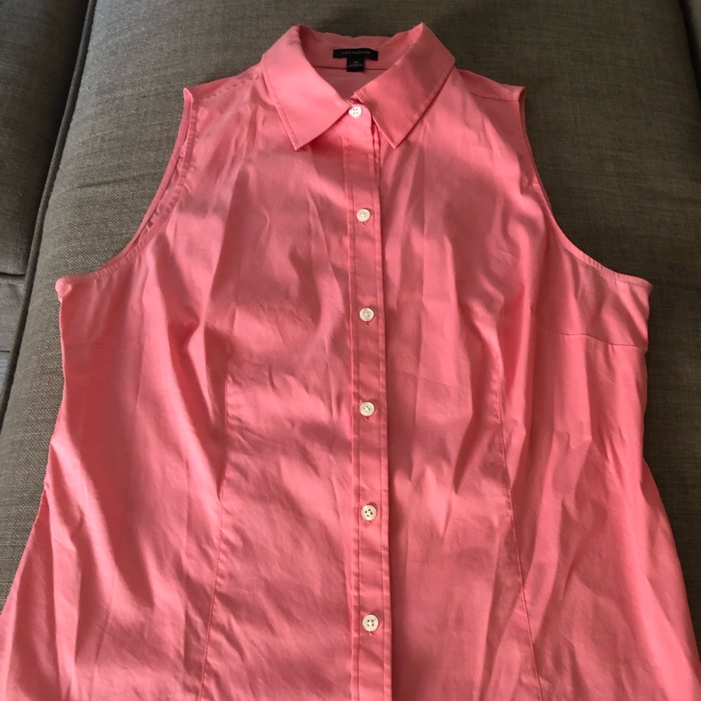 Ann Taylor Sleeveless Button Down - L